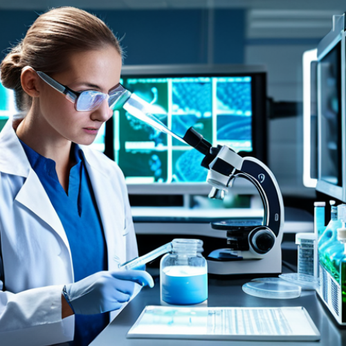 Home 24 **
A scientist in a lab coat working with genetic engineering tools, modifying DNA. Background features include lab equipment and glowing liquids. Focus on the potential for curing diseases and improving healthcare. Safe for work, appropriate content, fully clothed, professional, perfect anatomy, natural proportions.
**