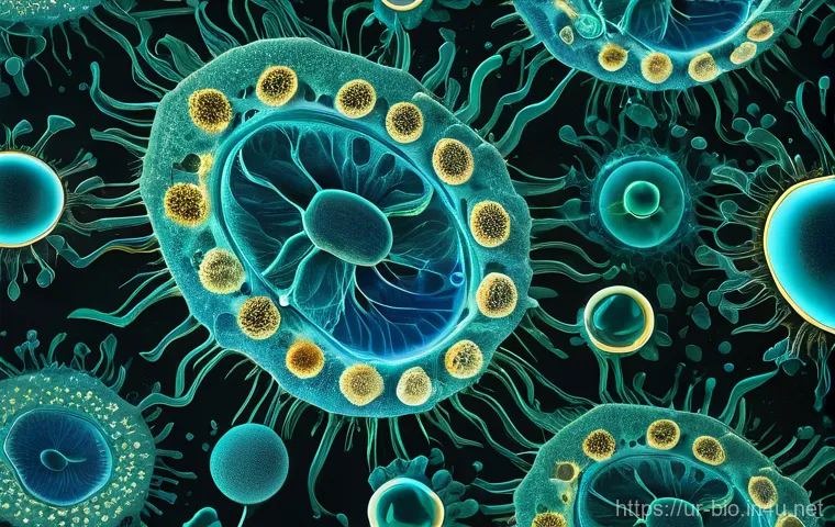 자가포식과 세포 건강 - **Prompt:** A visually stunning, abstract representation of the "autophagy" process within a human b...