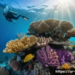 Home 20 산호초 생태계 - A vibrant underwater scene showcasing a diverse coral reef ecosystem off the coast of Karachi, Pakis...